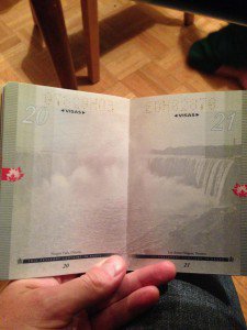 Canadian passport under normal light.